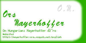 ors mayerhoffer business card